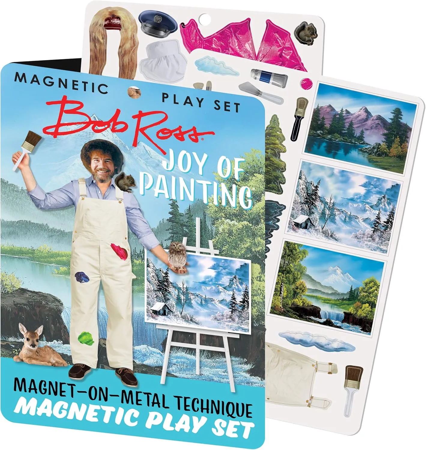 The Unemployed Philosophers Guild Officially Licensed Bob Ross Joy of Painting Magnetic Play Set - Turn Your Fridge Into a Work of Art, (40  Pieces)