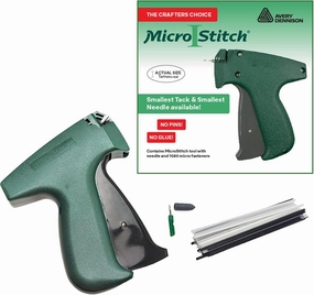 The Original MicroStitch® Micro-Fastener Kit: Your Ultimate Handheld Stitch Gun for Quick Clothing Fixes, Tagging, Sewing, and Quilting – Includes Tool, Needle, and 1080 Micro-Fasteners