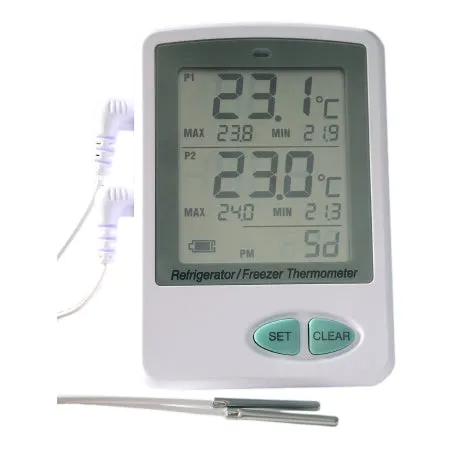 Thermco - Ultra-Low Temperature Data Logger with Alarm Fahrenheit / Celsius -112° to  158°F (-80° to  70°C) 2 Stainless Steel Probes Flip-out Stand Battery Operated - ACCRT8019UL