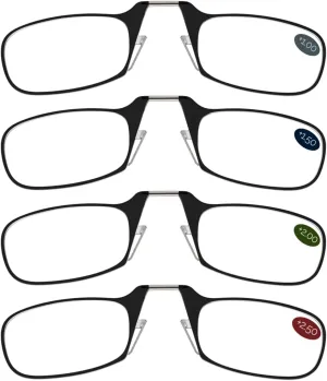 ThinOptics Find Your Strength Clarity Kit Rectangular Reading Glasses, Black, 44.45 mm   2.5
