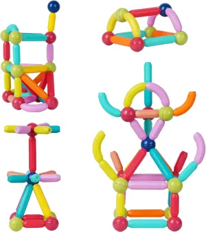 Tigerdoe 46 Pieces Magnetic Sticks and Blocks Set | Creative 3D Construction Toy for Imaginative Play and Learning | Fun for Kids and Adults