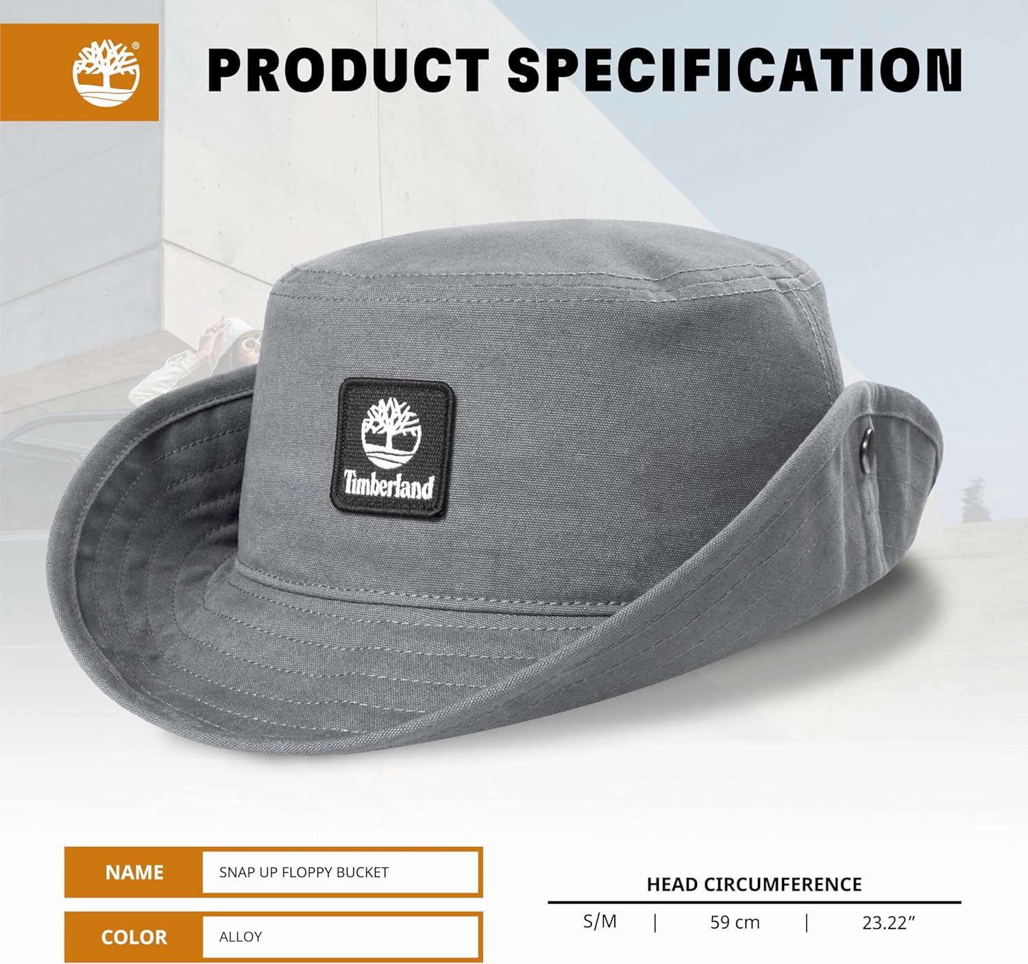 Timberland Floppy Bucket Hat for Men, Packable Sun Hat with Adjustable Chin Cord, Lightweight and Breathable Sun Protection