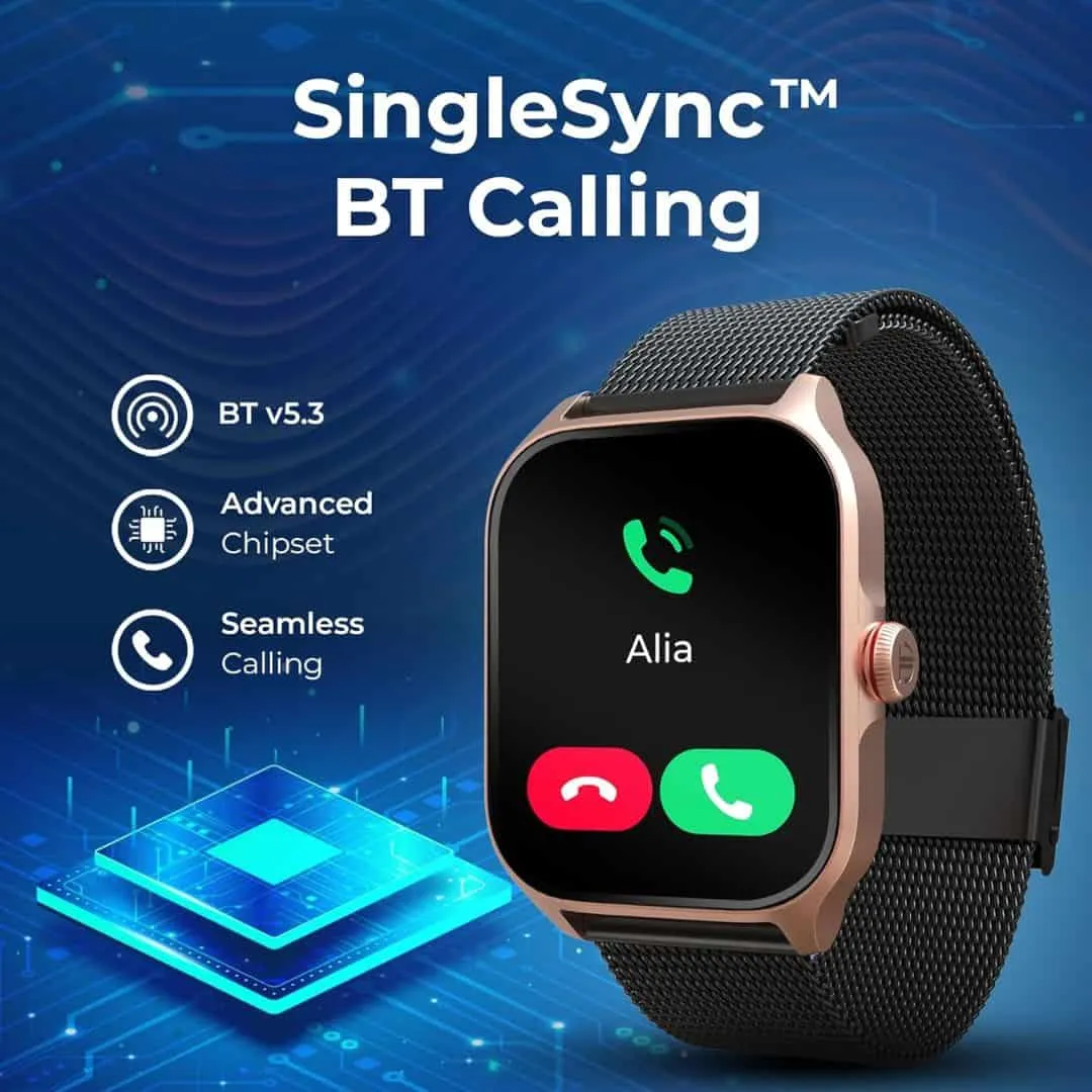 Titan Zeal 1.85" AMOLED Metal Case Smart Watch with BT Calling (Black)