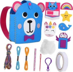Totority Beginner Sewing Kit for Kids 1 Set Hand-Sewn Felt Fabric Art Felt Craft Kit Animal Patterns