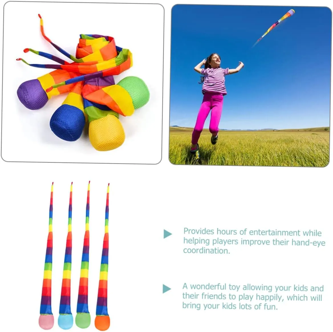 Toyvian 12 Pcs Children's Ball Outdoor Throw Toys Ball Tail Throw Ball Tossing Beanbag Game Toss Game Beanbag Throw and Catch Ball Silk Floss Soft Ball Ribbon