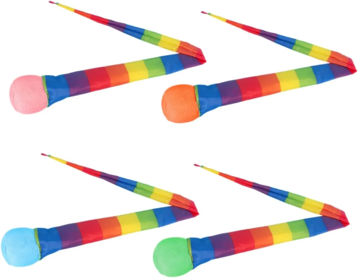 Toyvian 12 Pcs Children's Ball Outdoor Throw Toys Ball Tail Throw Ball Tossing Beanbag Game Toss Game Beanbag Throw and Catch Ball Silk Floss Soft Ball Ribbon