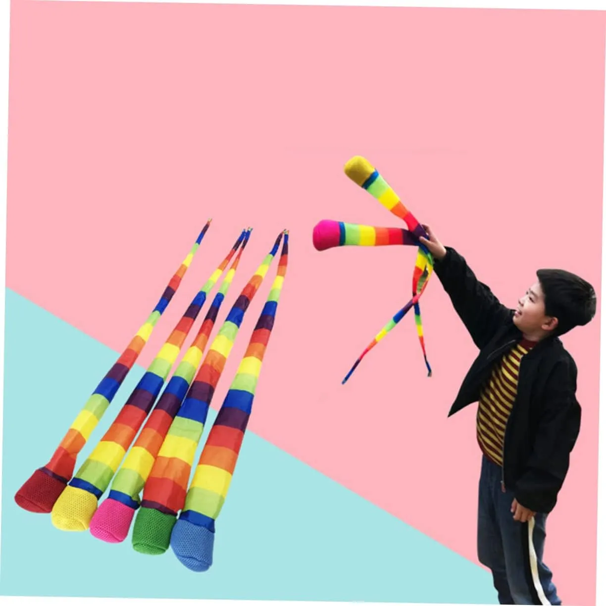 Toyvian 12 Pcs Children's Ball Outdoor Throw Toys Ball Tail Throw Ball Tossing Beanbag Game Toss Game Beanbag Throw and Catch Ball Silk Floss Soft Ball Ribbon
