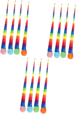 Toyvian 12 Pcs Children's Ball Outdoor Throw Toys Ball Tail Throw Ball Tossing Beanbag Game Toss Game Beanbag Throw and Catch Ball Silk Floss Soft Ball Ribbon