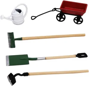 Toyvian 2 Sets Mini Gardening Tool Model Dollhouse Accessory for Realistic Mini House Garden Scene Decor Safe and Material for DIY Fairy Garden and Micro Landscape