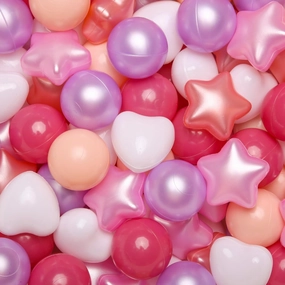 TRENDPLAY Ball Pit Balls Stars : Different Shapes - Mix Stars Shapes for Kids, Perfect for Parties, Pink Green Blue White Gray 50 100 200 500 Pack