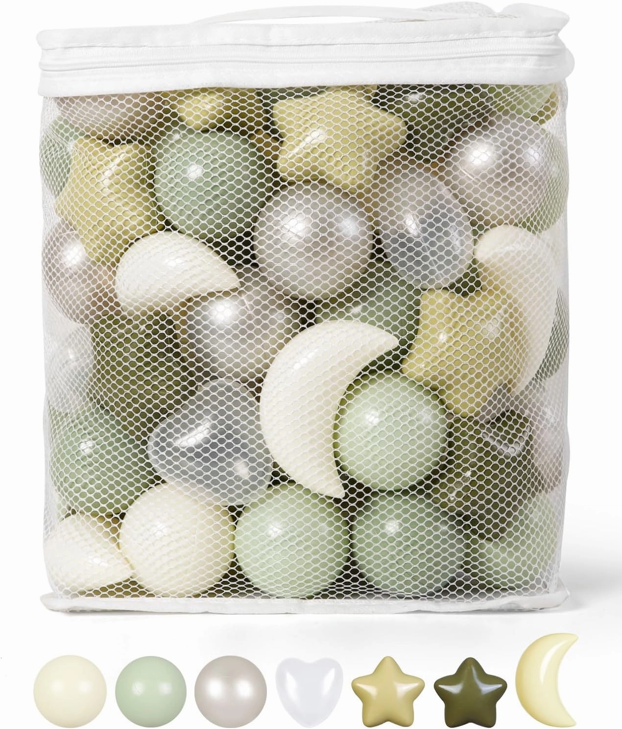 TRENDPLAY Star Ball Pit Balls 100-Piece Set: Vibrant Mix of Shapes - Larger Star Heart Shapes for Kids, Perfect for Parties, Playtime, Small or Medium