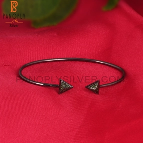 Tsavourite Round Shape 925 Sterling Silver Bangle