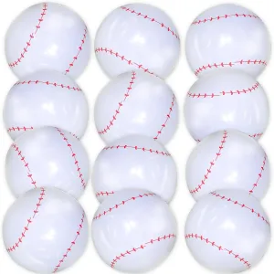 TURNMEON 12 Pack Inflatable Baseball Beach Balls 16 Inch Sports Beach Ball for Pool Beach Sport Party Decorations, Pool Ball Summer Swimming Pool Party Favor Game for Kids Adults Sensory Bouncy Toy