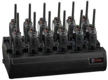 Twelve Bay Rapid Desk Charger for Kenwood ProTalk TK-3202LU16P Rechargeable Two Way Radio (Built-in Power Supply)