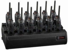 Twelve Bay Rapid Desk Charger for Kenwood KNB-L1M Rechargeable Two Way Radio (Built-in Power Supply)