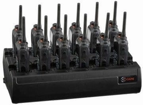 Twelve Bay Rapid Desk Charger for Kenwood NX-5631-1 Rechargeable Two Way Radio (Built-in Power Supply)