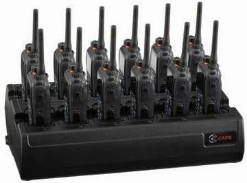 Twelve Bay Rapid Desk Charger for Motorola PRO5150 Elite Rechargeable Two Way Radio (Built-in Power Supply)