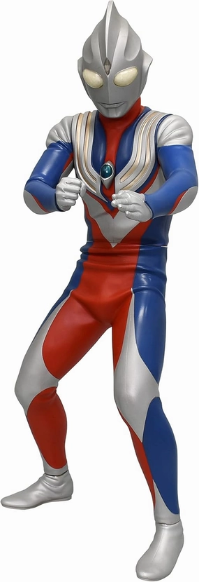 Ultraman Tiga 4571587310586 Mega Soft Vinyl Kit, Reprinted, Non-scale, Total Height: Approx. 15.7 inches (40 cm), Made of Soft Vinyl, Unpainted, Assembly Kit, Red