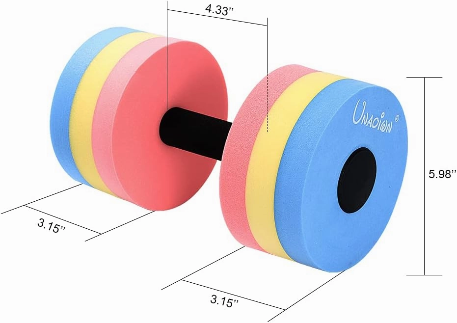UNAOIWN Water Weights for Pool Exercise 2Pcs Water Dumbbells Water Aerobics Pool Barbells Lightweight Resistance Aquatic Dumbbell for Swimming