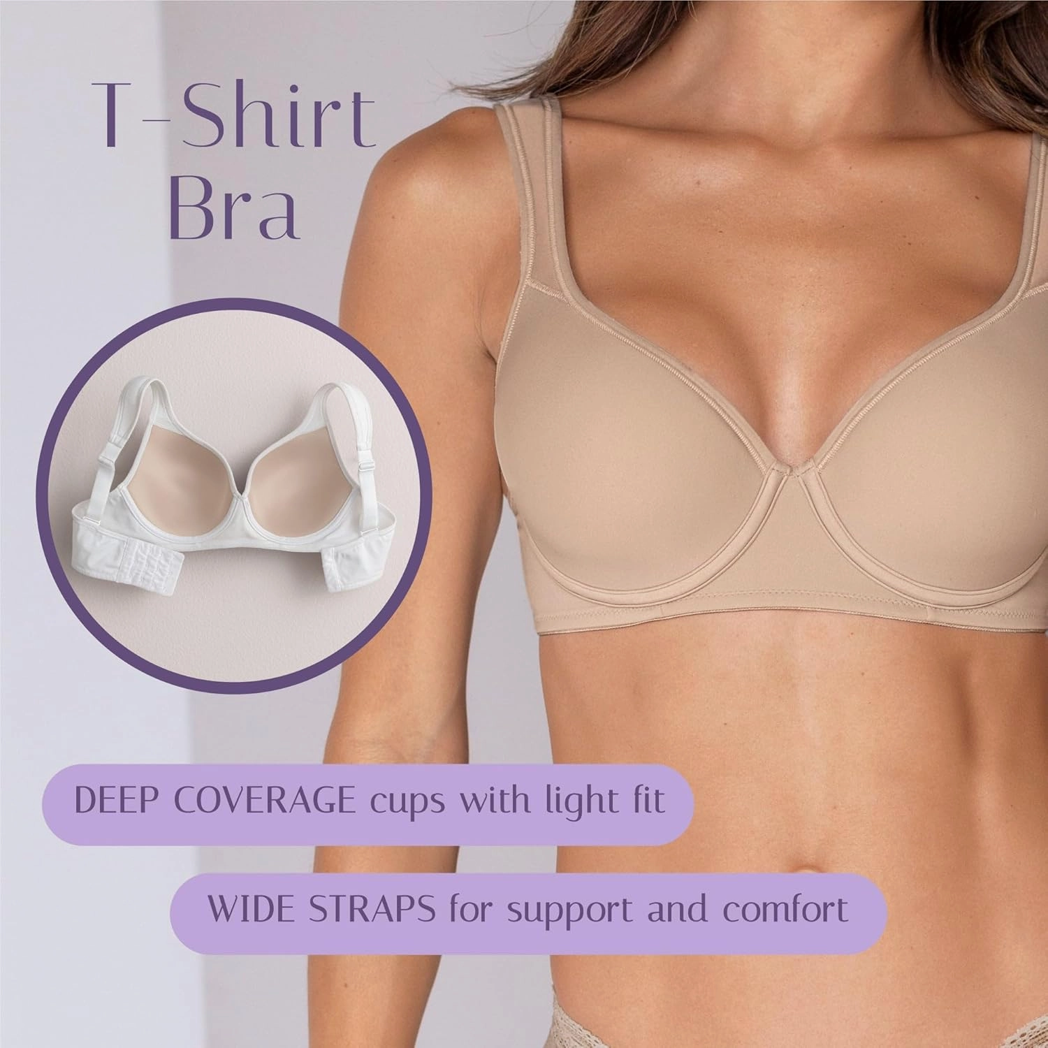 Underwire Bras for Women Full Coverage Comfy Padded Straps - Comfortable Bras for Women