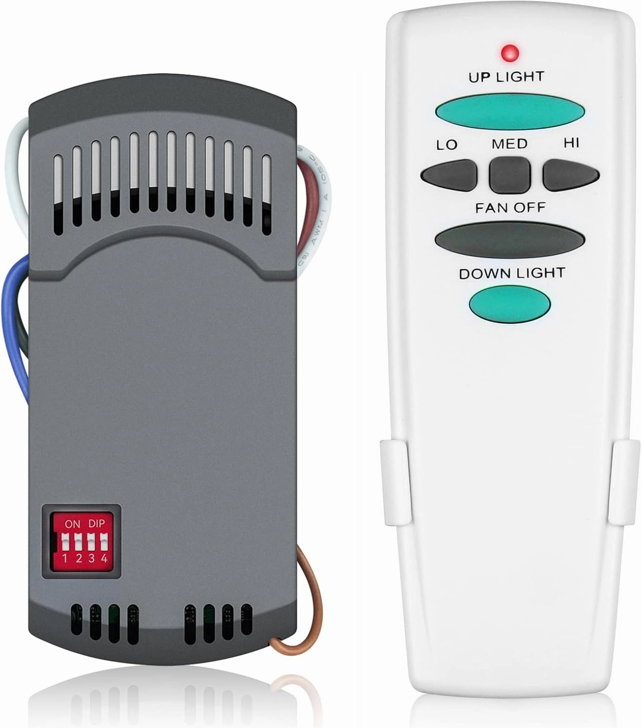 Universal Ceiling Fan Remote Control Kit Replacement for Hampton Bay Harbor Breeze Hunter - UC7078T CHQ7078T Fan-HD5 Fan-HD L3H2014FANHD L3H2010FANHD Kit, Up and Down Light Dimmer