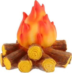 Unomor Flame Lamp - Decorative LED Campfire Light - Fake Fire Toy for Kids - Resin Christmas Battery Party Supplies