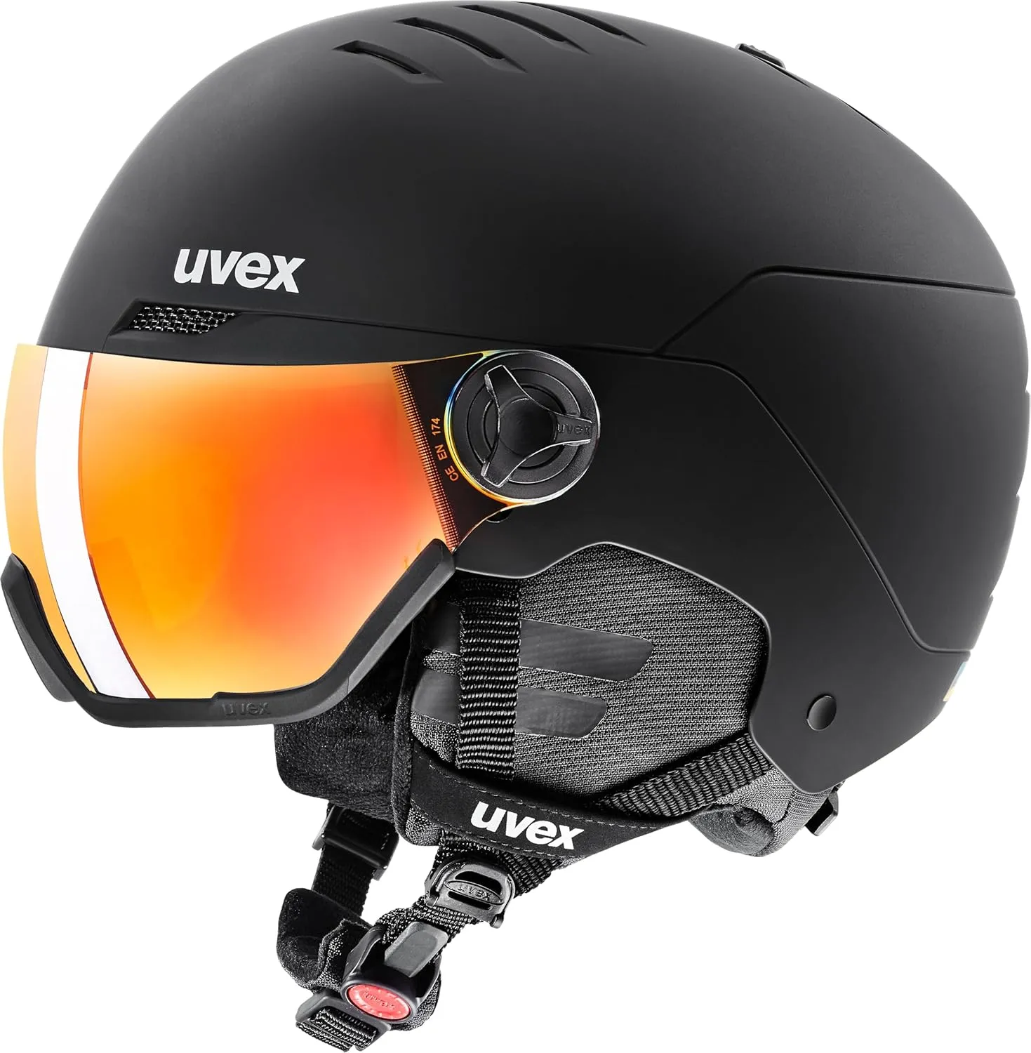 uvex Wanted Visor ski Helmet for Women & Men - Adjustable Helmet with Integrated Visor