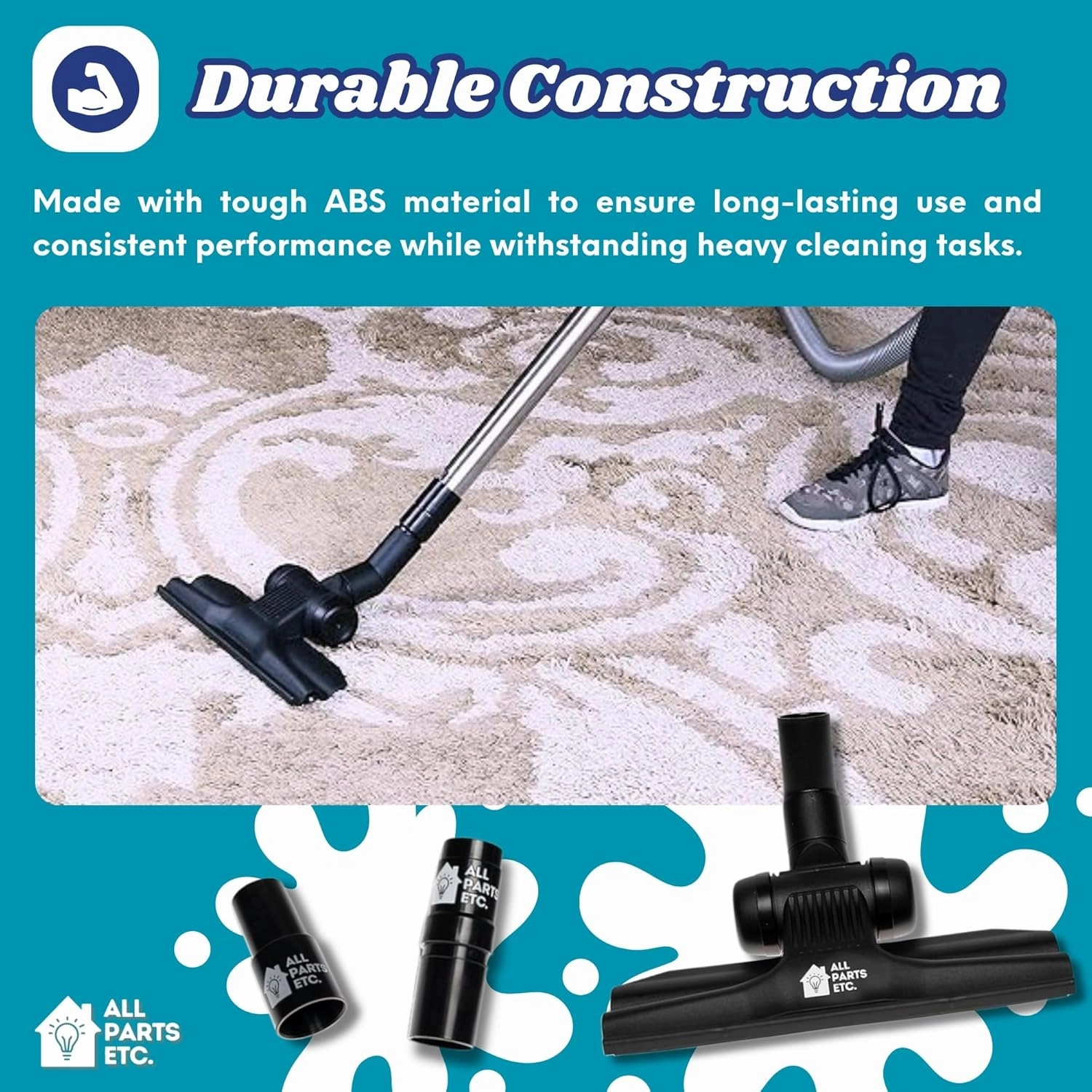 Vacuum Attachments for 1.25" (32mm) Vacuum Cleaner | Gulper Floor Tool for Hoover, Shop Vac, Eureka, Bissell, Nutone, Kenmore & More | Pet Hair & Hard Floor Cleaning