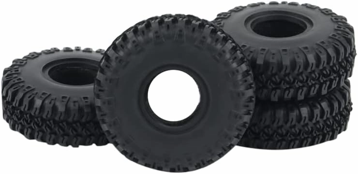 VERBANA 4PCS for Axial SCX24 90081 AXI00001 1/24 RC Car 52X18mm 1.0 Inch Soft Rubber Wheel Tyre Tire Kit Replacement for Axial SCX24 90081 AXI00001 1/24 RC Crawler Car Upgrade Accessories Parts