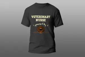 Veterinary Nurse Powered By Doughnut cool gift T-shirt
