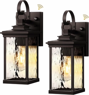 VIANIS 2 Pack Dusk to Dawn Outdoor Wall Sconce, Oil Rubbed Bronze Farmhouse Exterior Lighting Fixtures Wall Mount for House, 100% Aluminum Waterproof Outside Porch Light for Garage Patio