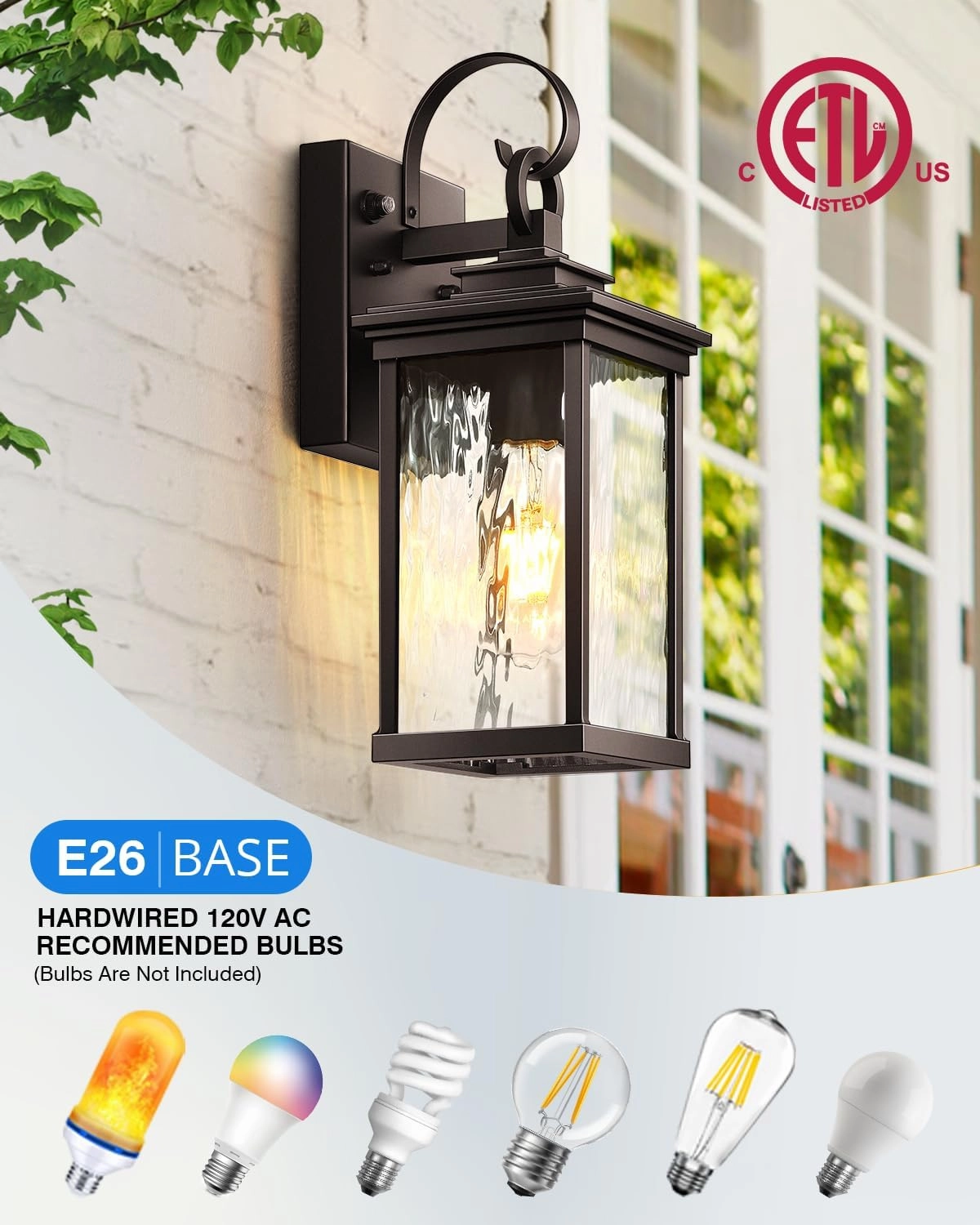 VIANIS 2 Pack Dusk to Dawn Outdoor Wall Sconce, Oil Rubbed Bronze Farmhouse Exterior Lighting Fixtures Wall Mount for House, 100% Aluminum Waterproof Outside Porch Light for Garage Patio