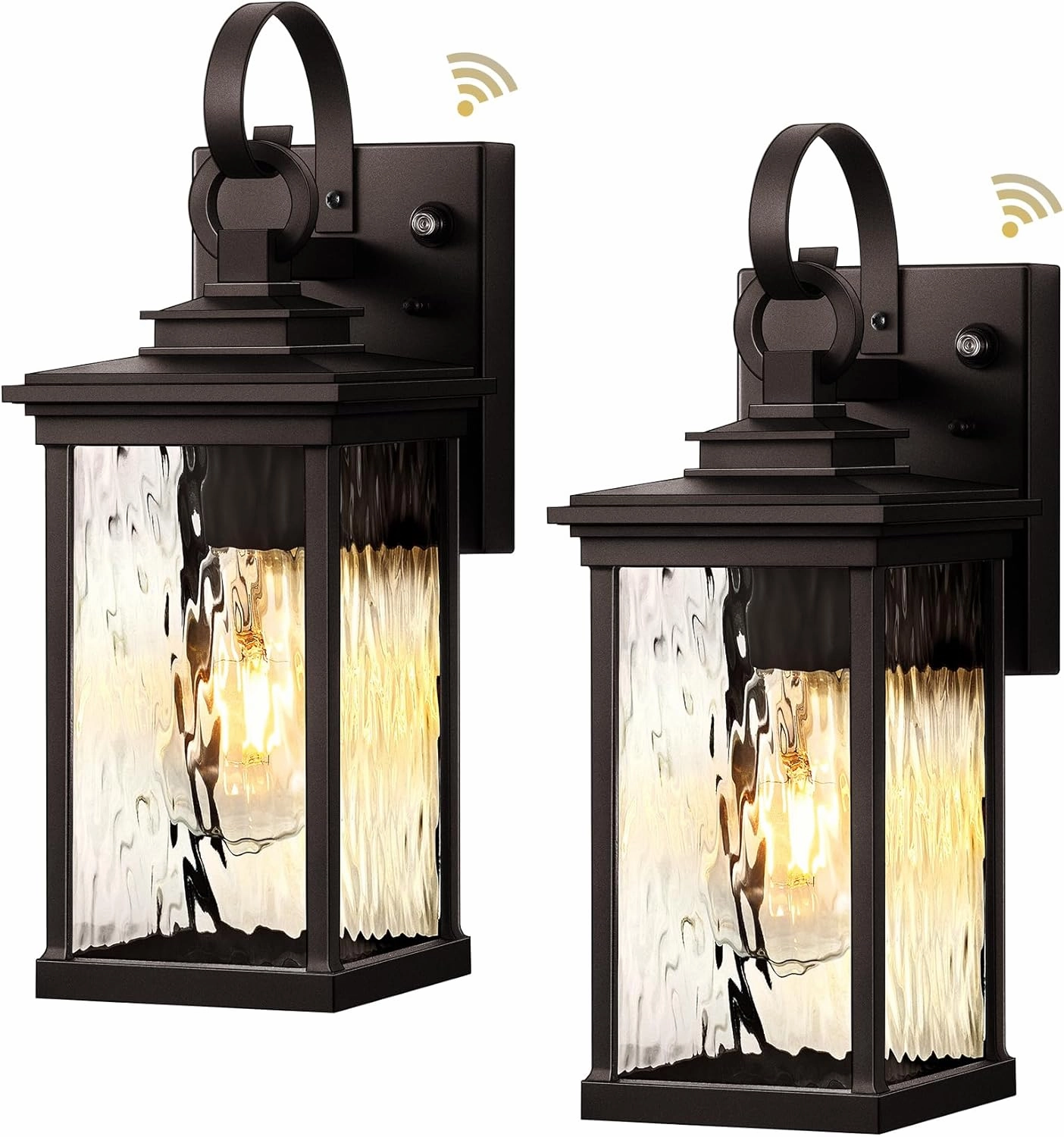 VIANIS 2 Pack Dusk to Dawn Outdoor Wall Sconce, Oil Rubbed Bronze Farmhouse Exterior Lighting Fixtures Wall Mount for House, 100% Aluminum Waterproof Outside Porch Light for Garage Patio