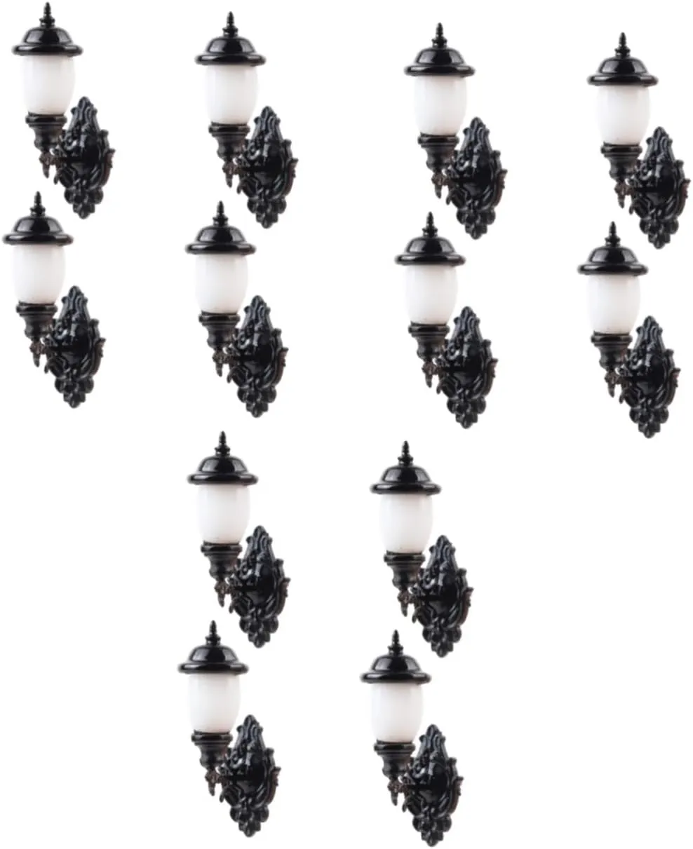 VICASKY 12pcs Miniature Led Wall Lamp Decorative Light Adornment for Dollhouse Sand Table Layout Decor for Boys and Girls Toy House and Miniature Scene Models