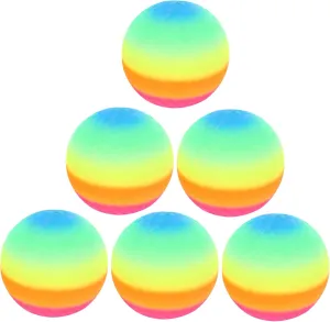 VICASKY 6 Pack 22cm Thick Rainbow Balls Bounce Play Ball for Boys and Girls Flapping Kickball Handball for Beach Pool Enhance Catching Throwing Skills Indoor Outdoor Toys