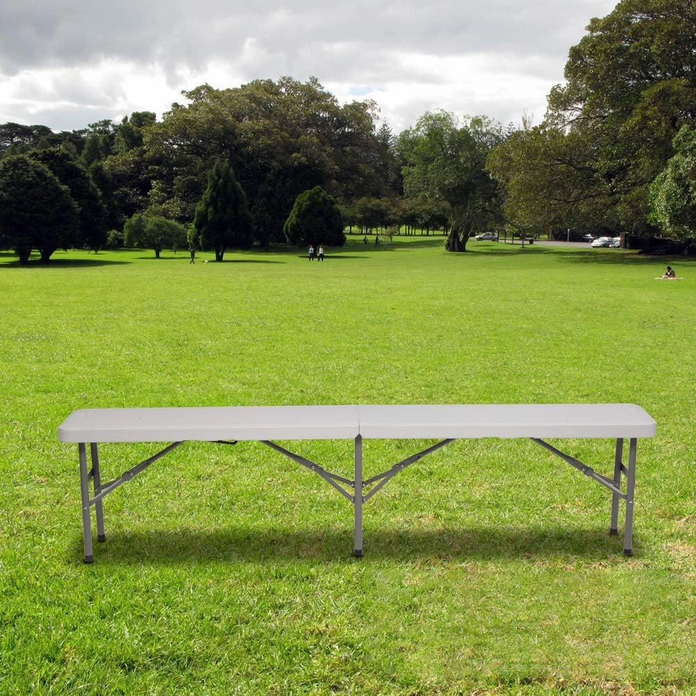 VINGLI 10 Packs 6 Feet Plastic Portable Folding Bench Seat, Foldable Team Bench for Sports,Soccer; Collapsible Seat for Picnic Party Dining Events Use