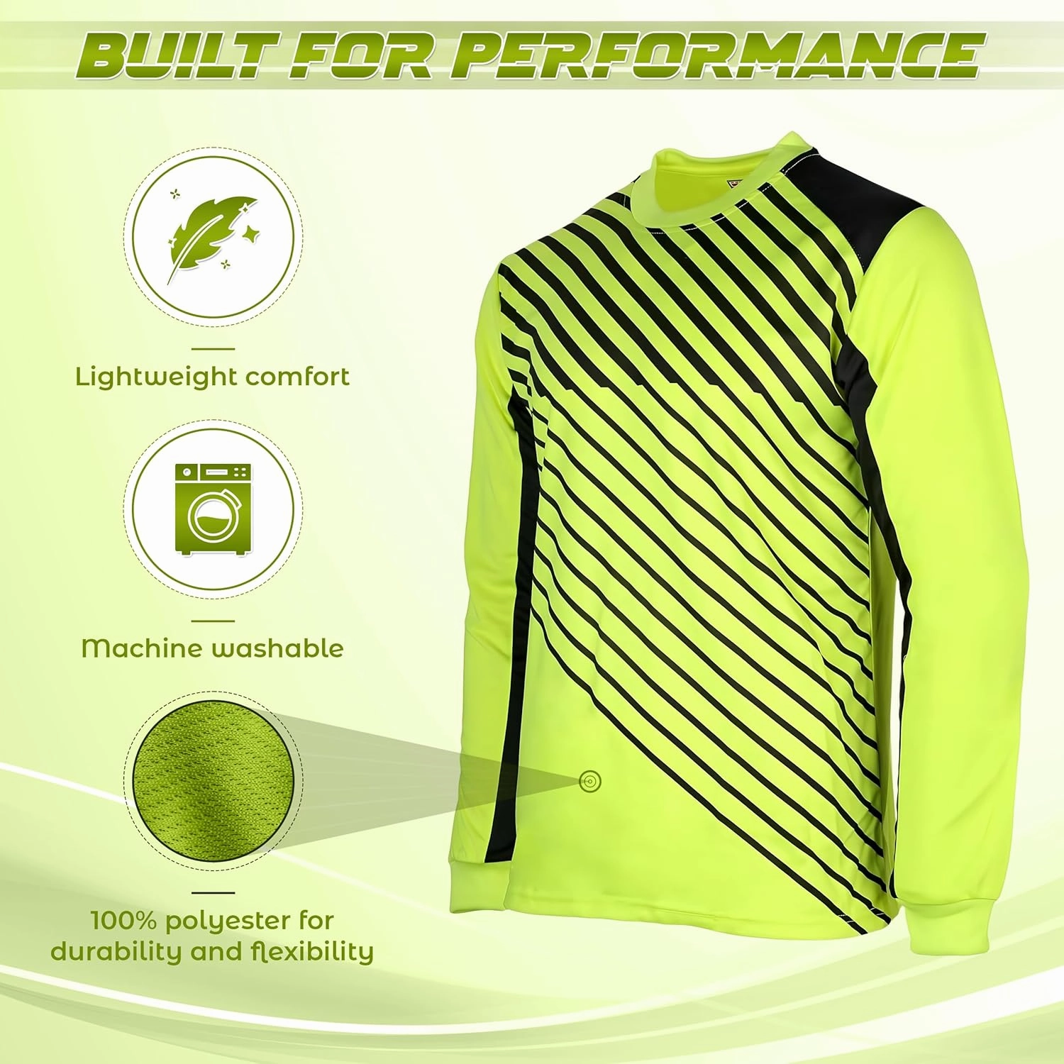 Vizari Arroyo Soccer Goalie Jersey for Kids | Lightweight & Comfortable Youth Goalkeeper Jersey with Padded Long Sleeve