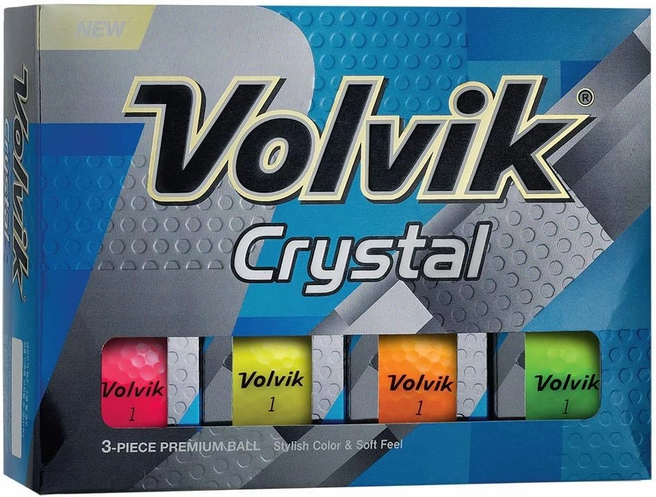 Volvik Crystal 3-Piece Premium Color Golf Balls Gift Set Bundle