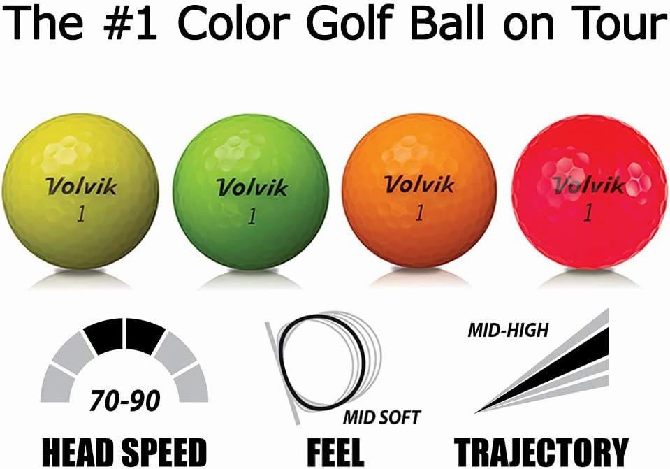 Volvik Crystal 3-Piece Premium Color Golf Balls Gift Set Bundle