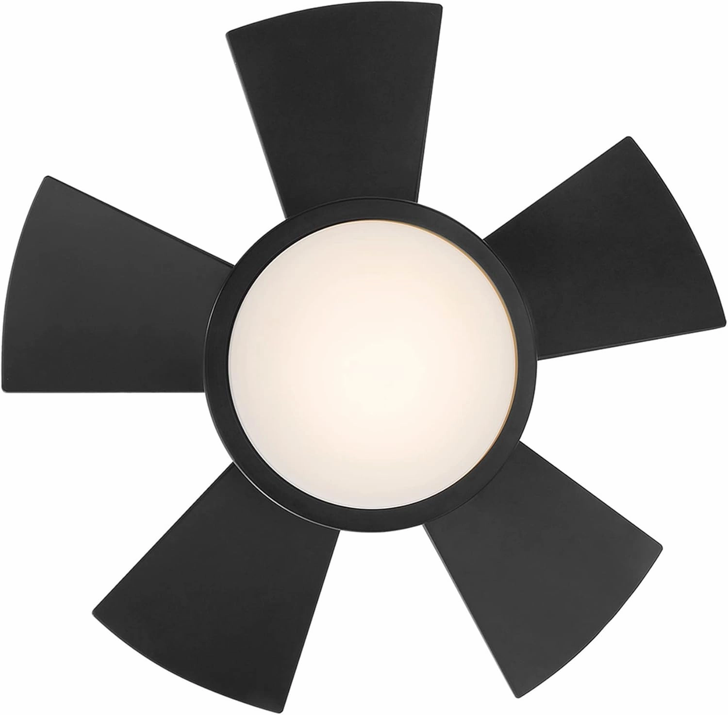 Vox Indoor and Outdoor 5-Blade 26in Smart Flush Mount Ceiling Fan in Matte Black with 3000K LED Light Kit and Remote Control Works with Alexa and iOS or Android App