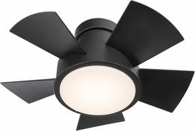Vox Indoor and Outdoor 5-Blade 26in Smart Flush Mount Ceiling Fan in Matte Black with 3000K LED Light Kit and Remote Control Works with Alexa and iOS or Android App
