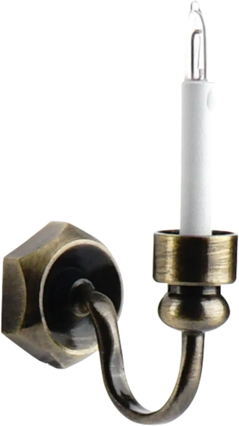 Waldosia 1:12-1" Scale Dollhouse Miniature Single Candle 12V Grand Sconce (Brass)