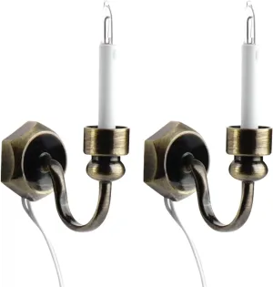 Waldosia 1:12-1" Scale Dollhouse Miniature Single Candle 12V Grand Sconce (Brass)