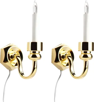 Waldosia 1:12-1" Scale Dollhouse Miniature Single Candle 12V Grand Sconce (Gold)
