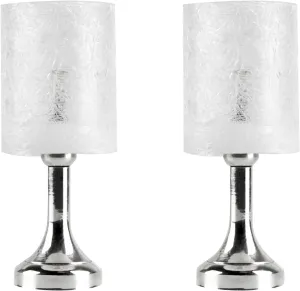 Waldosia 2PCS 1:12 Scale Dollhouse 12v Powered Modern Table Lamp