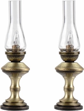 Waldosia 2PCS 1:12 Scale Dollhouse Miniature 12v Powered Hurricane Lamp