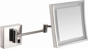 Wall Mounted Makeup Mirror 3X Magnification Single Side Square Vanity Mirror Extendable Built-in Lithium Battery(#1)