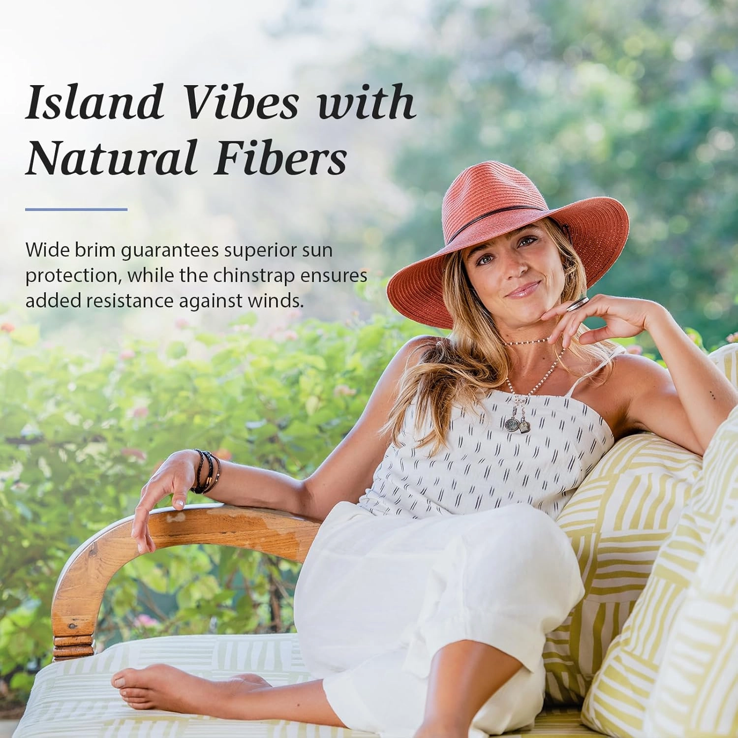 Wallaroo Hat Company Women's Sanibel Fedora – UPF 50  UV Sun Hat, Wide Brim, Packable, Chin Strap, Adjustable, 2 Sizes