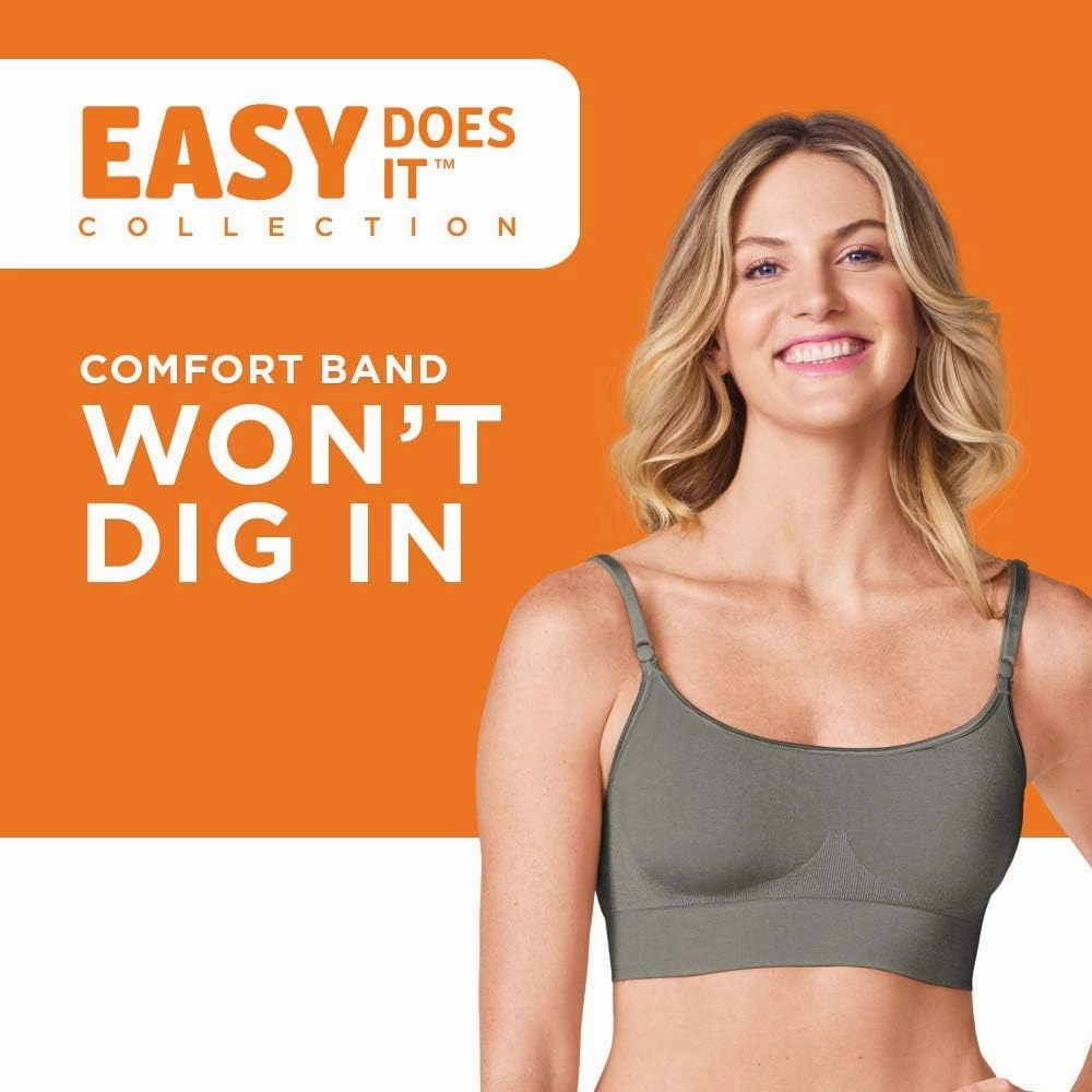 Warner's Women's Easy Does It Dig-Free Band with Seamless Stretch Wireless Lightly Lined Convertible Comfort Bra Rm0911a