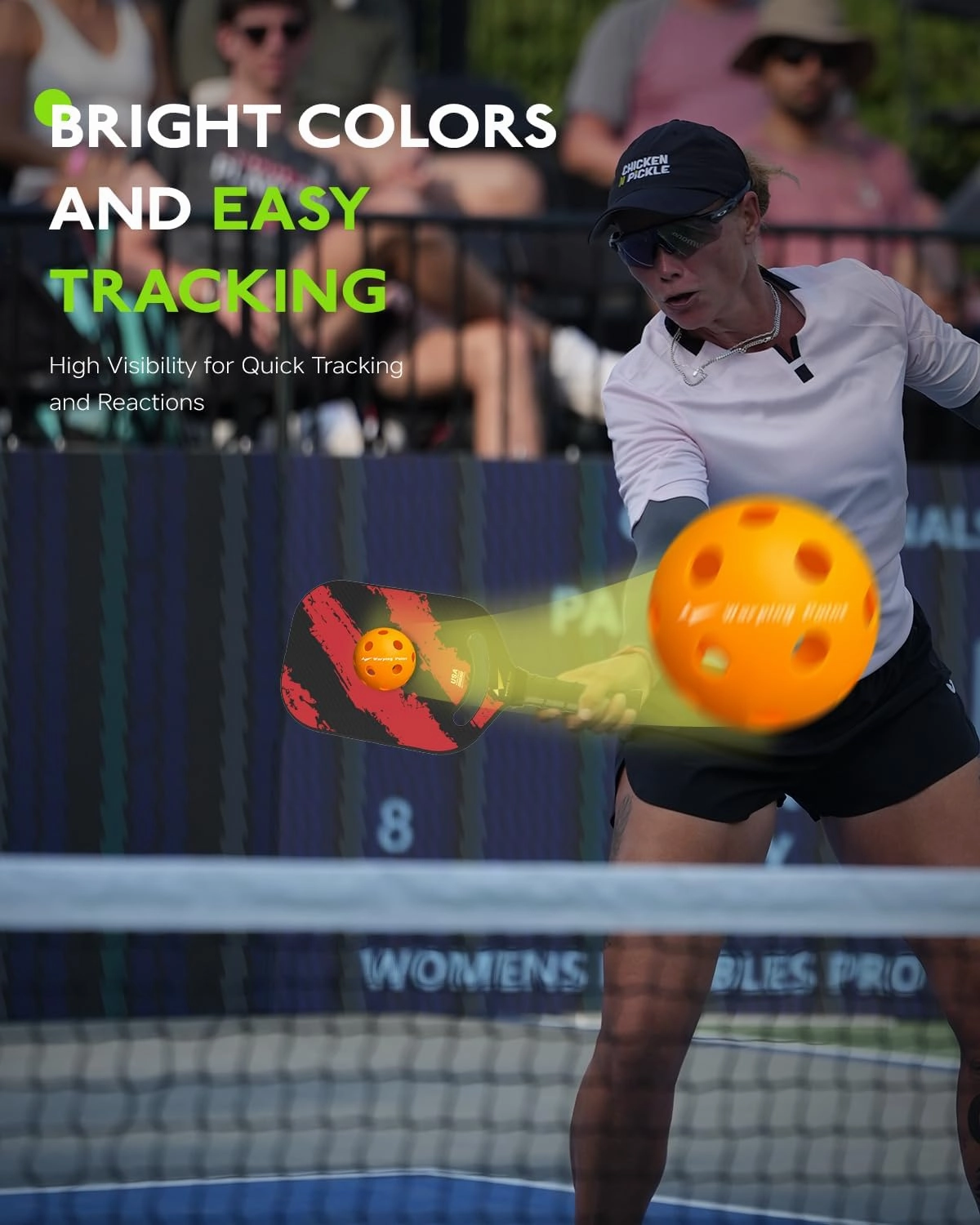 Warping Point Indoor Pickleball Balls | 26 Holes | 4 Pack, 12 Pack | Meet USAPA Specifications | High Bounce Durable Practice Pickle Ball with Mesh Bag for Beginner Intermediate Player | Orange, Blue